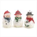 SPARKLE SNOWMEN CANDLES 14410