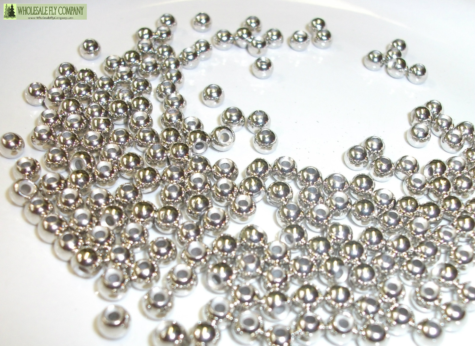 Wholesale Fly Company : 25 Tungsten Beads Silver Nickel