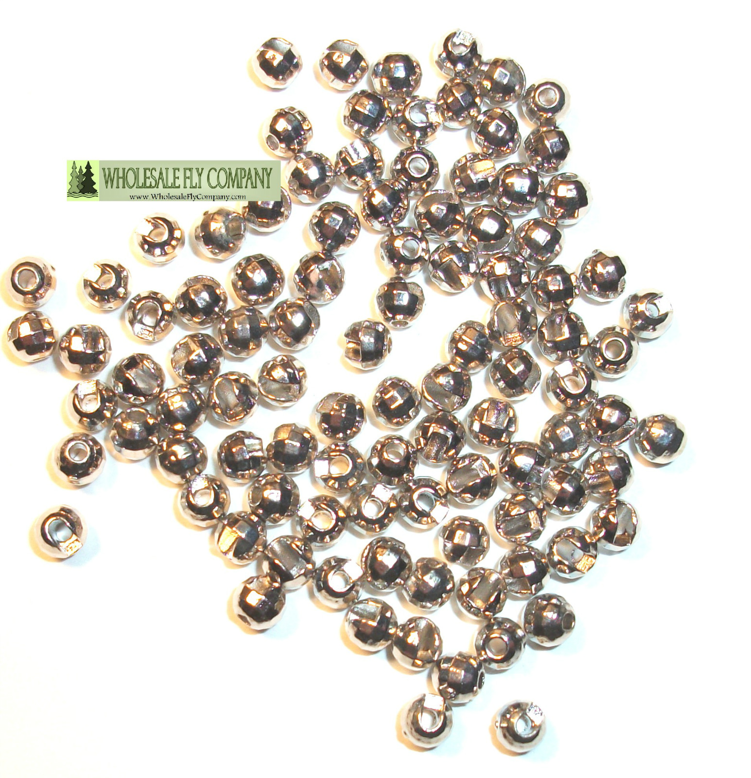 Wholesale Fly Company 100 Slotted Tungsten Disco Beads Silver Nickel
