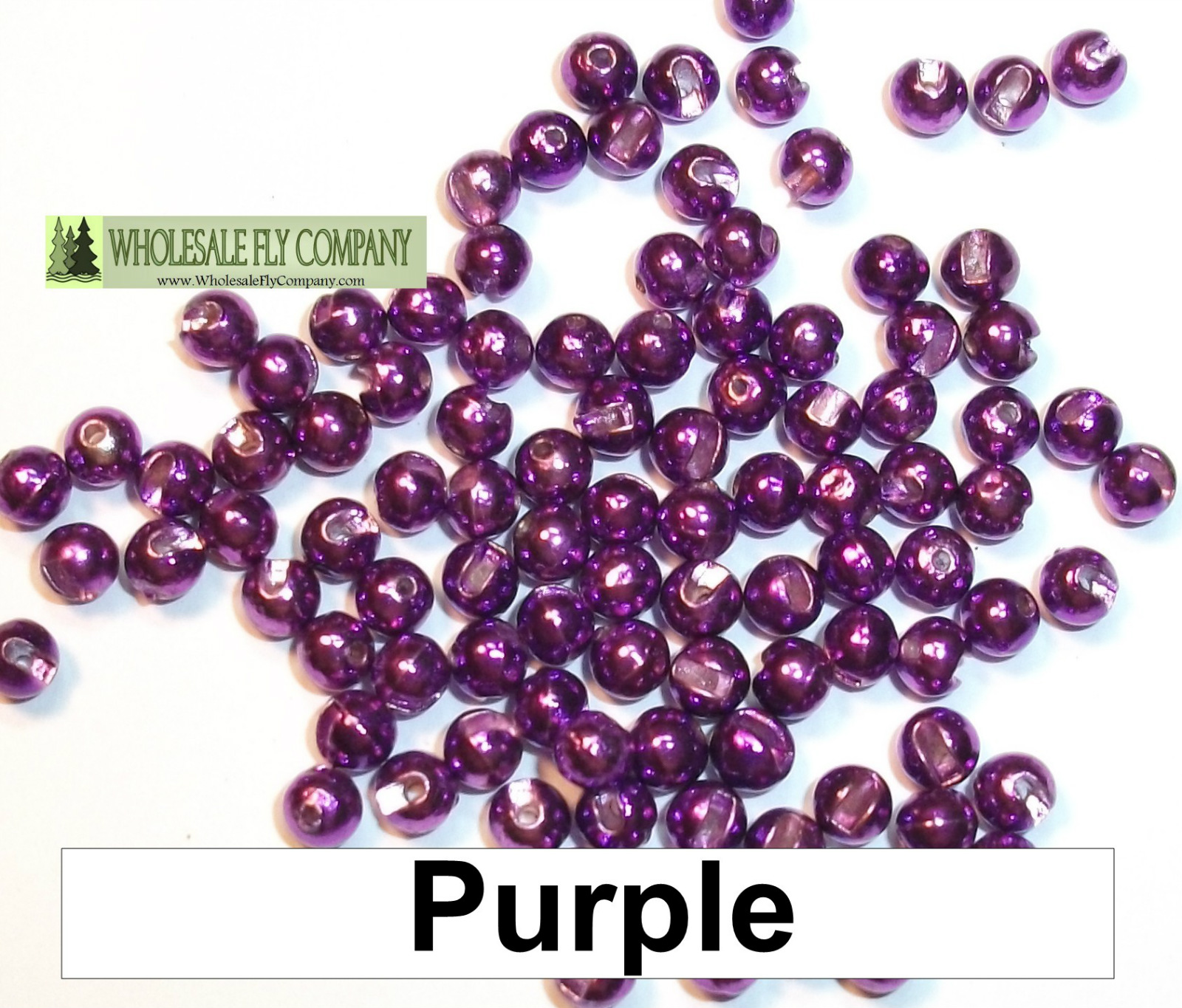 Wholesale Fly Company 100 Slotted Tungsten Beads Purple