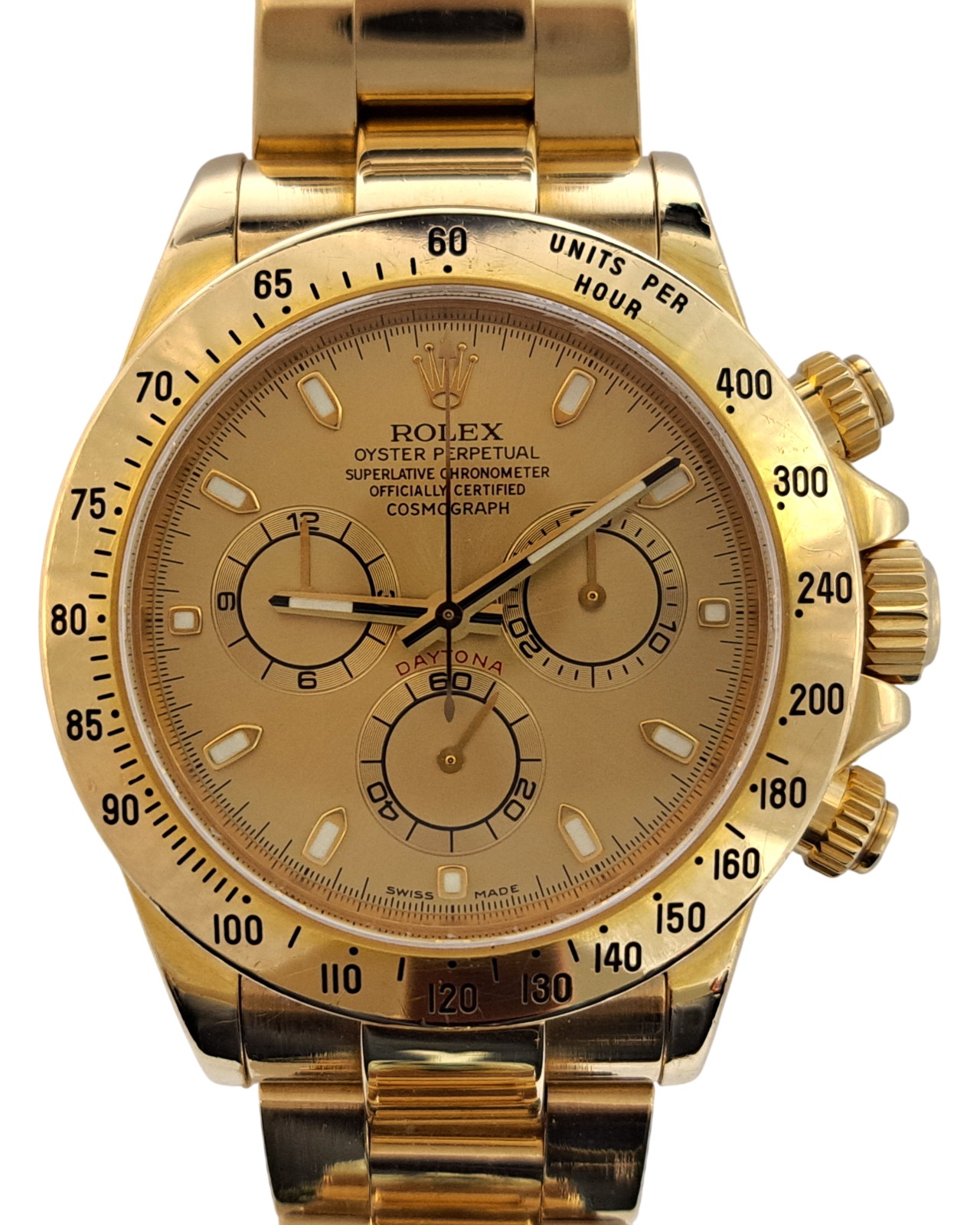 Rolex 18k Yellow Gold Daytona Chronograph 116528 Wrist Watch Box