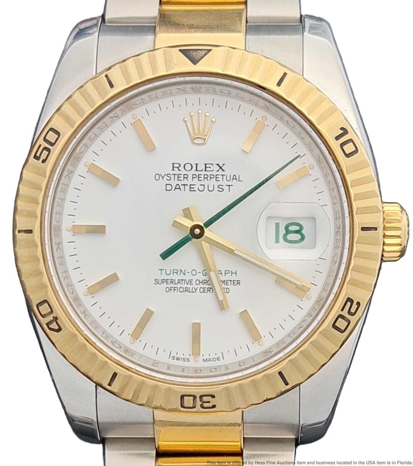 RARE GREEN Rolex Turn-O-Graph 116263 Japanese Limited