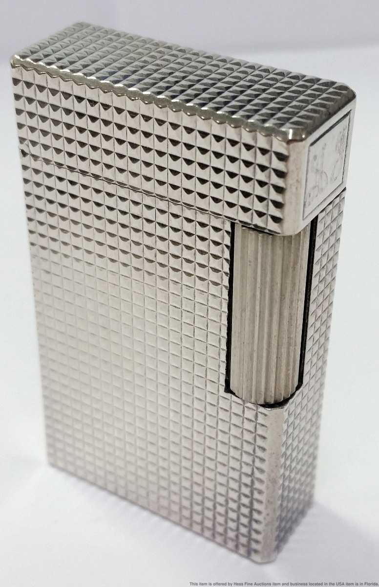 Vintage 1950s ST DUPONT Paris Lighter Silver Plated Double Wheel Single