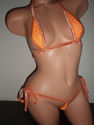 2PC EXOTIC DANCER/STRIPPER  TINY ORANGE TEARDROP  