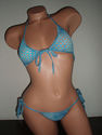 EXOTIC DANCER/STRIPPER TINY TRIANGLE BLUE TIE DYE 