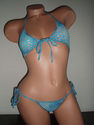 EXOTIC DANCER/STRIPPER TINY TRIANGLE BLUE TIE DYE 