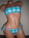 2PC EXOTIC DANCER/STRIPPER BLUE CHECKER BOARD LYCR