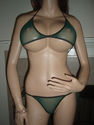 2PC TRIANGLE MICRO SEE THROUGH MESH GREEN BIKINI