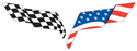 USA & Checker Flag overlay for OEM  Corvette C6 Em