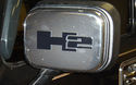  Hummer H2 Chrome Side Mirror Enhancers Black Logo