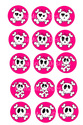 Pink Girly Skulls Bottle Cap 1" Circle Digital Ima