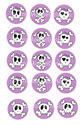 Purple Plum Girly Skulls Bottle Cap 1" Circle Digi