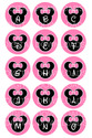 Disney Minnie Mouse Alphabet Bottle Cap 1" Circle 