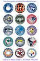 NFL --ALL Football Teams Bottle Cap Image Sheet