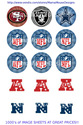 NFL --ALL Football Teams Bottle Cap Image Sheet