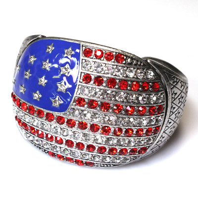 showboo2 : American Flag Cuff Bracelet Swarovski Crystal 2 colors