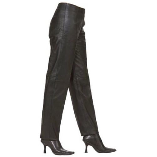 KnuckleHeads Motorcycle Supplies LP301 Black Womens Leather Biker Pants