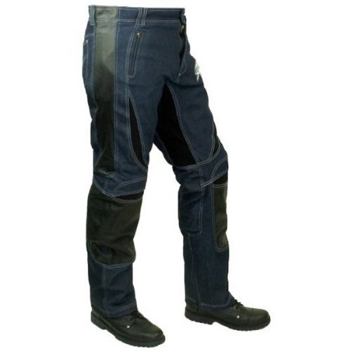 KnuckleHeads Motorcycle Supplies : MP120 Denim and Leather Biker Pants ...