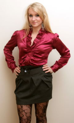 satin blouse hot