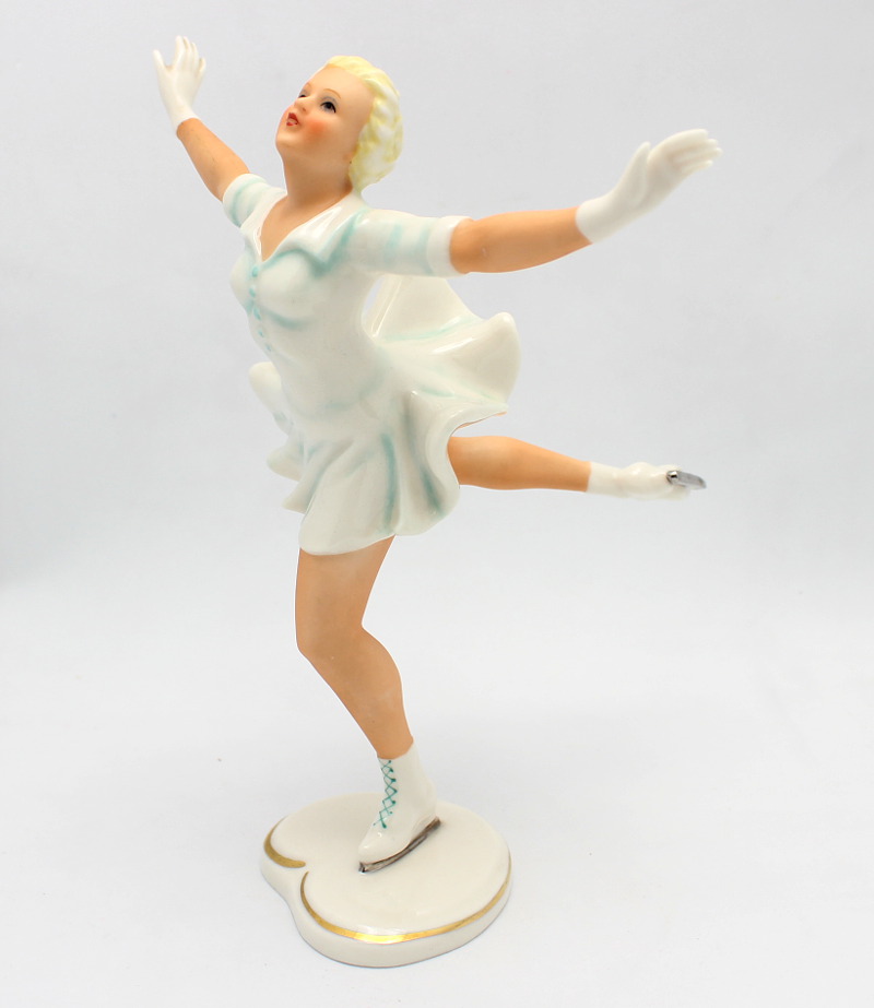 VINTAGE GOEBEL SCHAUBACH KUNST GERMANY PORCELAIN ICE FIGURE SKATER ...