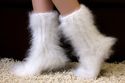 New Hand knitted mohair socks Fluffy handmade WHIT