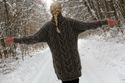 1.8 KG Hand Knitted Mohair Coat, STONE GRAY Handcr