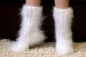 New Hand knitted mohair socks Fluffy handmade WHIT