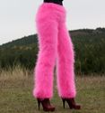 New hand knitted mohair pants Fuzzy NEON PINK soft