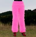 New hand knitted mohair pants Fuzzy NEON PINK soft