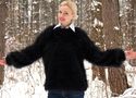 New Hand Knitted Mohair Sweater Fuzzy BLACK Jumper