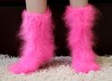 New Hand knitted mohair socks Fluffy handmade NEON