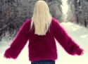 New Hand Knitted Mohair Sweater Fuzzy PURPLE FUCHS