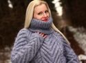 1.7 KG Hand Knitted Mohair Sweater THICK GRAY Cabl