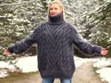 1.62KG Hand Knitted Mohair Sweater GRAY GRAPHITE C