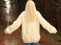 1.6KG Hand Knitted Mohair Sweater THICK IVORY Cabl