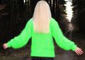 New Hand Knitted Mohair Sweater NEON GREEN Pullove