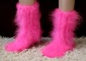 New Hand knitted mohair socks Fluffy handmade NEON