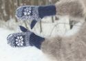 SUPERTANYA Hand knitted mohair sweater mittens fuz
