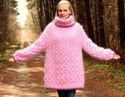 2 KG New Hand Knitted Mohair Sweater, PINK Handcra