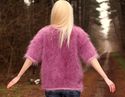 BN Hand Knitted Mohair Sweater PURPLE Spring Fuzzy