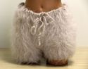 New Hand Knitted Mohair Pants Fuzzy BEIGE Soft Han