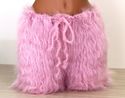 SUPERTANYA Hand Knitted Mohair Pants Fuzzy PINK So