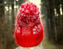 New Hand Knitted Mohair Icelandic Hat Fuzzy Ski BR