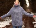 1.7 KG Hand Knitted Mohair Sweater THICK GRAY Cabl