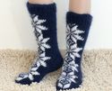 New Hand knitted mohair ICELANDIC socks FUZZY soft