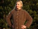 1.8 KG Hand Knitted Mohair Coat BROWN Handcrafted 