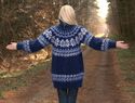 BN Hand Knitted Mohair Sweater THICK Icelandic BLU