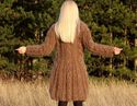 1.8 KG Hand Knitted Mohair Coat BROWN Handcrafted 