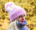 New Hand Knitted Mohair Icelandic Hat Fuzzy Handkn