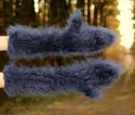 New Hand knitted mohair sweater mittens fuzzy DEEP
